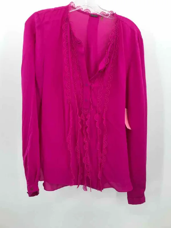 Pre-Owned Elie Tahari Pink Size Medium Blouse Lightweight Linen Blouse