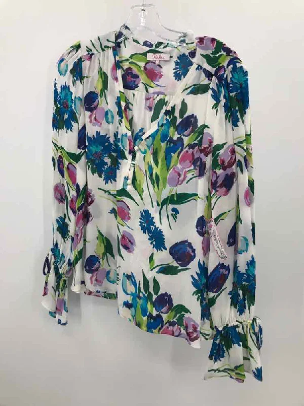 Pre-Owned Parker White Size Small Long Sleeve Blouse Satin Bow Blouse