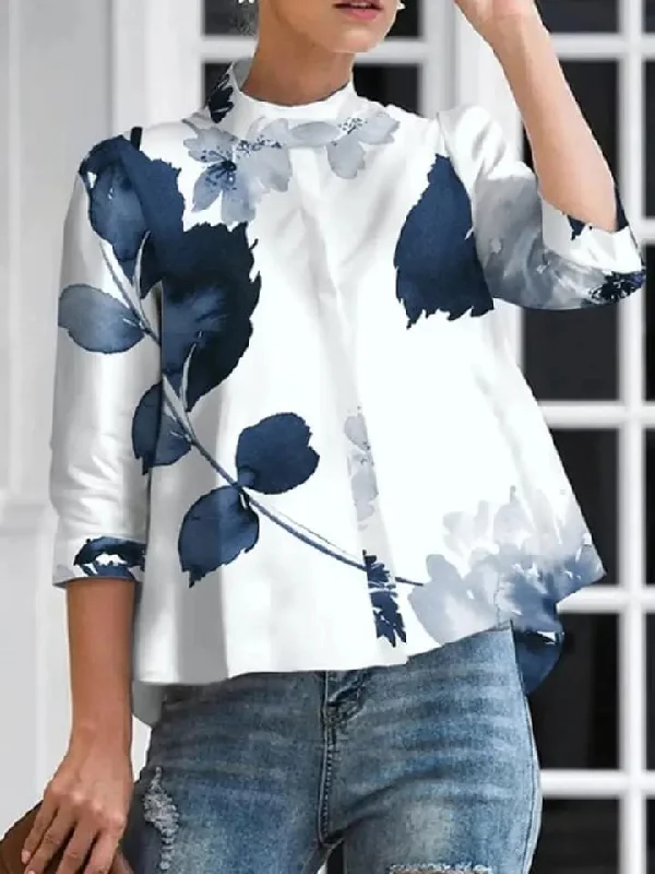 Elegant Floral Print Blouse Women 124494 Smart Business Blouse