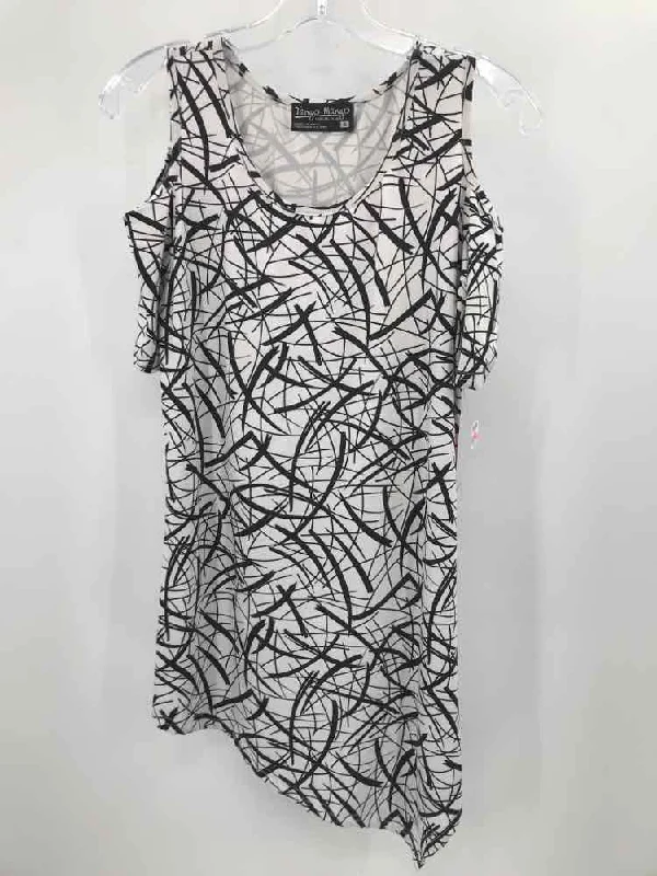 Pre-Owned Tango Mango White Size Small Tunic Blouse Elegant Embroidery Blouse