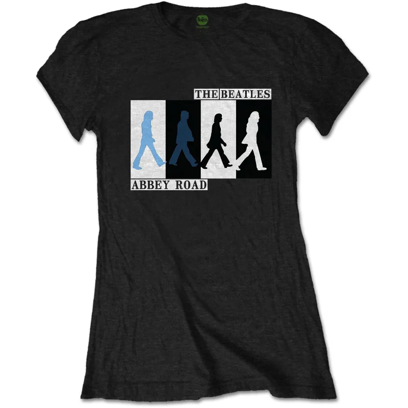 THE BEATLES T-Shirt for Ladies, Abbey Road Colours Crossing-- Zippered Buttoned Snapped