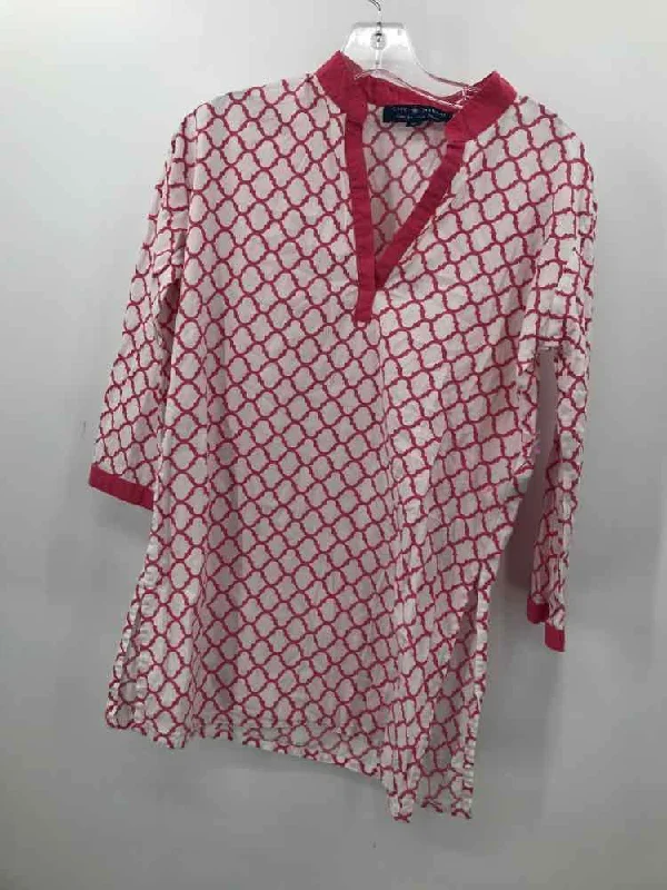 Pre-Owned Cape Madras White Size XS Tunic Blouse Loose Fit Blouse