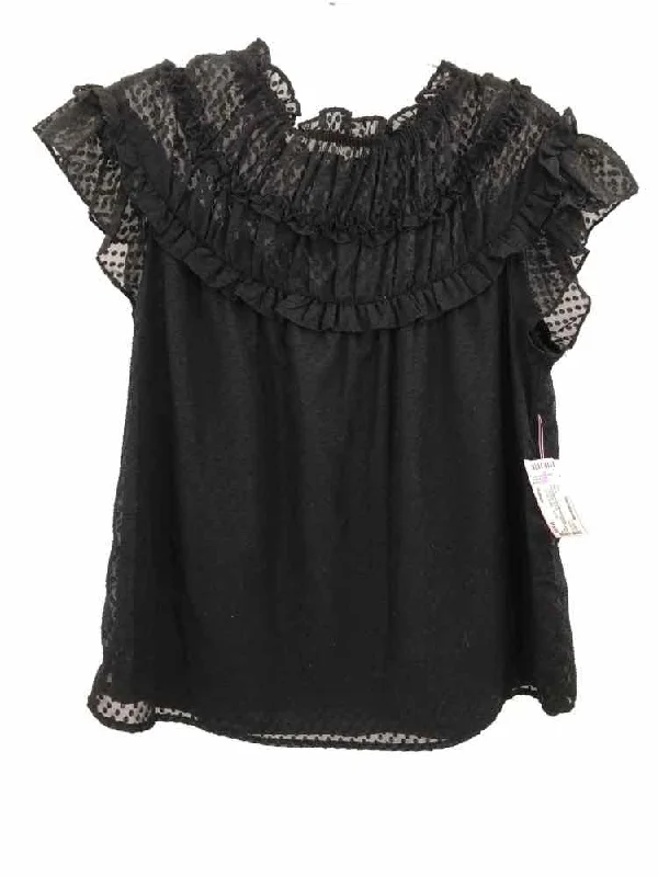 Pre-Owned CeCe Black Size Medium Blouse Subtle Shimmer Blouse