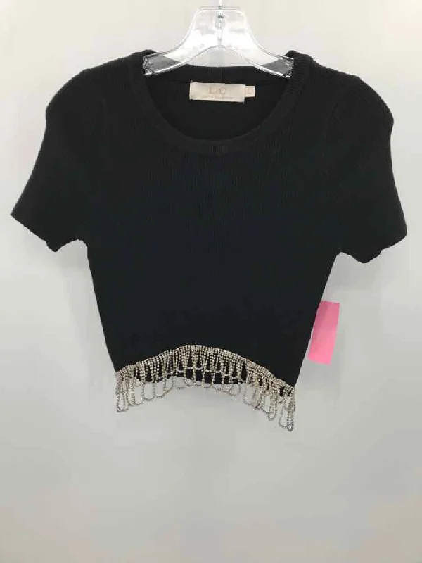 Pre-Owned LC Lizette Collection Black Size Large Blouse Playful Puff Blouse