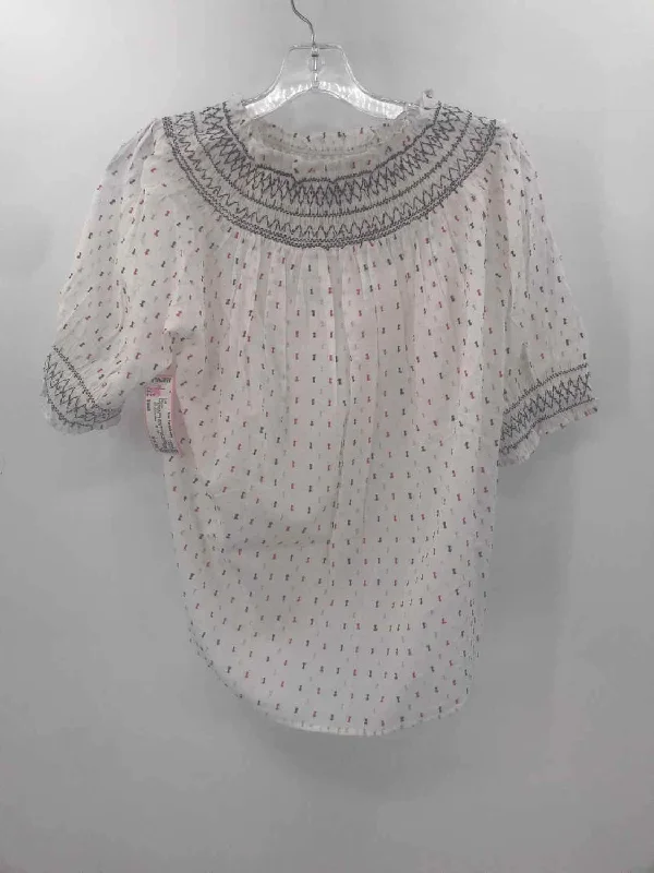 Pre-Owned Loft Ivory Size Small Printed Blouse Loose Fit Blouse