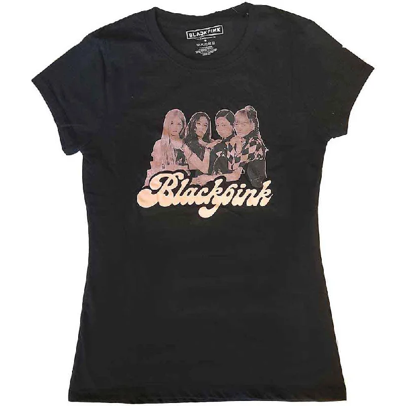 BLACKPINK Attractive T-Shirt, Photo-- Spandex Blend Rayon Blend Denim Blend