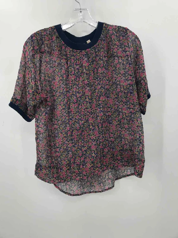Pre-Owned one fine day Pink Size Small Floral Blouse Lightweight Chiffon Blouse