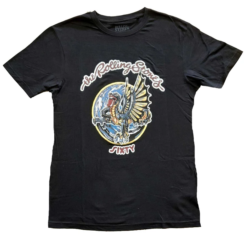 THE ROLLING STONES T-Shirt for Ladies, Sixty Dragon Globe-- Faux Fur Fabric Real Fur Fabric Shearling Fabric