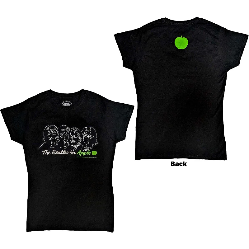 THE BEATLES T-Shirt for Ladies, On Apple-- Print Jacquard Patchwork
