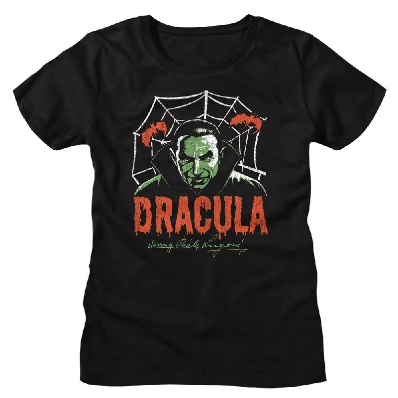 Women Exclusive BELA LUGOSI T-Shirt, Creepy Web-- Casual Formal Business
