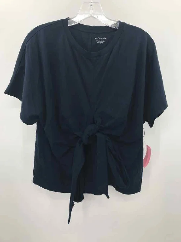 Pre-Owned Banana Republic Navy Size Small Blouse Feminine Tie Blouse