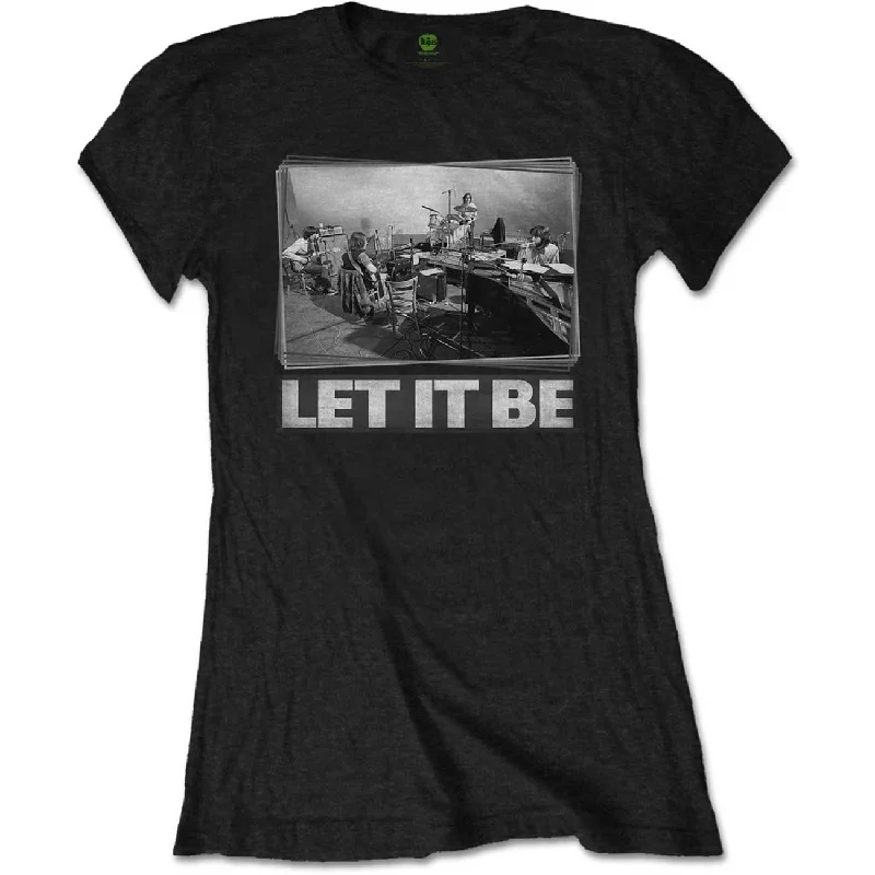 THE BEATLES T-Shirt for Ladies, Let It Be Studio-- Oversized T-Shirt Spandex breathable