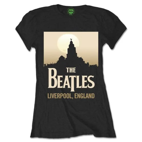 THE BEATLES T-Shirt for Ladies, Liverpool, England-- Welt Pockets Slit Pockets