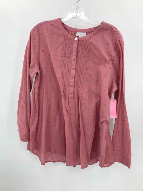 Pre-Owned J Jill Pink Size Medium P Long Sleeve Blouse Chic Square Blouse