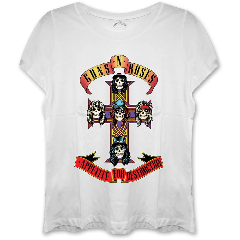 GUNS N' ROSES T-Shirt for Ladies, Appetite-- Welt Pockets Slit Pockets Flap Pockets