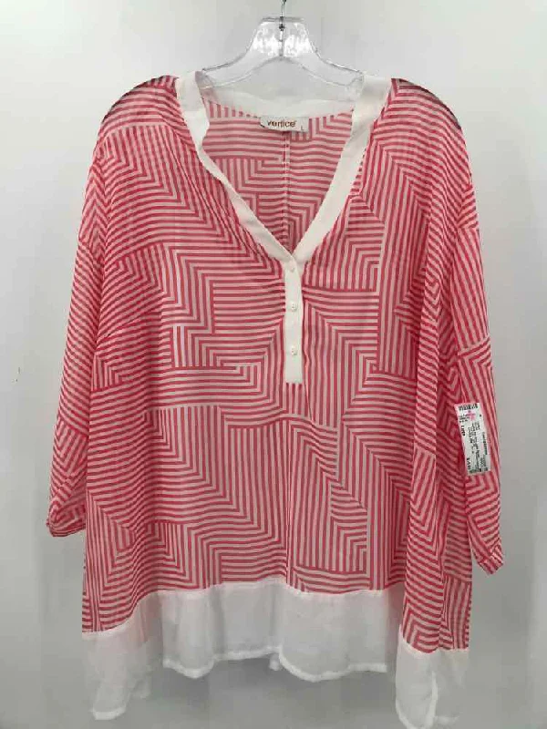 Pre-Owned Vertice Red Size Large Blouse Casual Relaxed Blouse