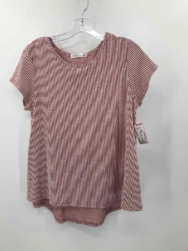 Pre-Owned Retrology Pink Size Medium P Stripe Blouse Loose Oversized Blouse