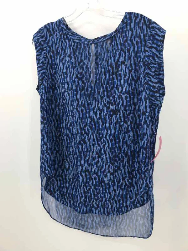 Pre-Owned Rebecca Taylor Blue Size 8 Blouse Sleeveless Chiffon Blouse