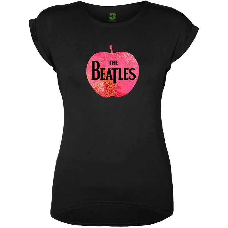 THE BEATLES T-Shirt for Ladies, Apple Logo-- Chenille Blend Fleece Blend Nylon Blend