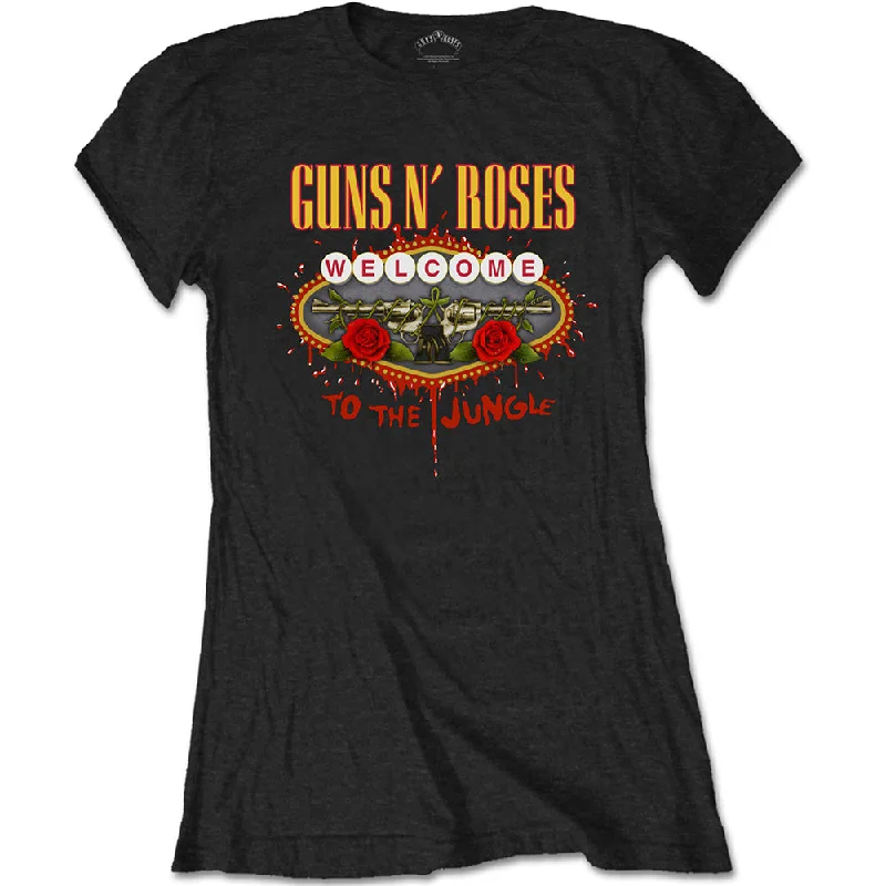 GUNS N' ROSES T-Shirt for Ladies, Welcome to the Jungle-- Anti-Shrink Durable Soft