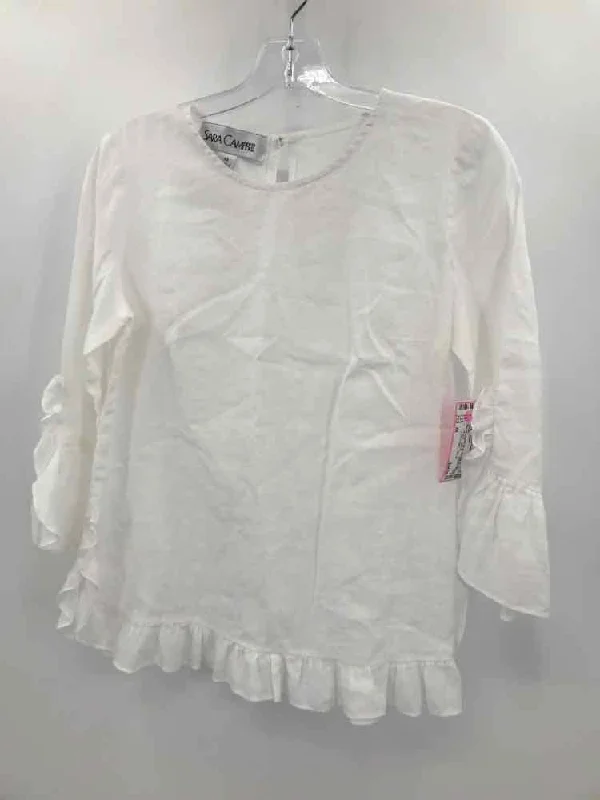 Pre-Owned Sara Campbell White Size XS Blouse Casual Stripe Blouse
