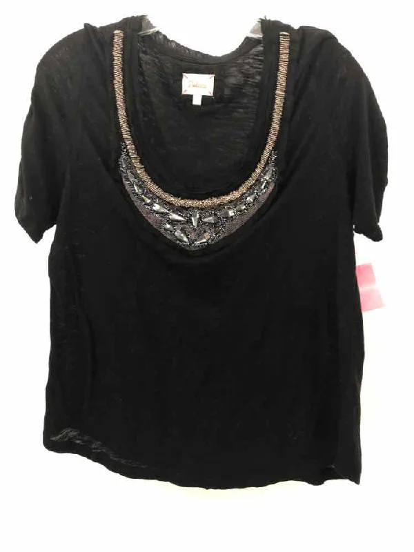 Pre-Owned Deletta Black Size Large Blouse Feminine Puff Blouse