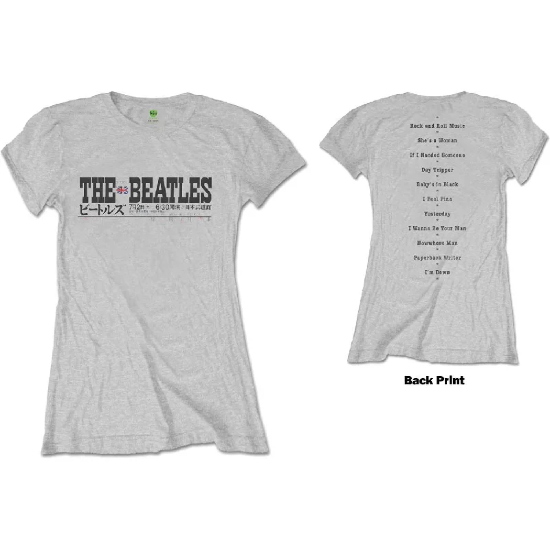THE BEATLES T-Shirt for Ladies, Budokan Set List-- Layered Multi-layer Single Layer