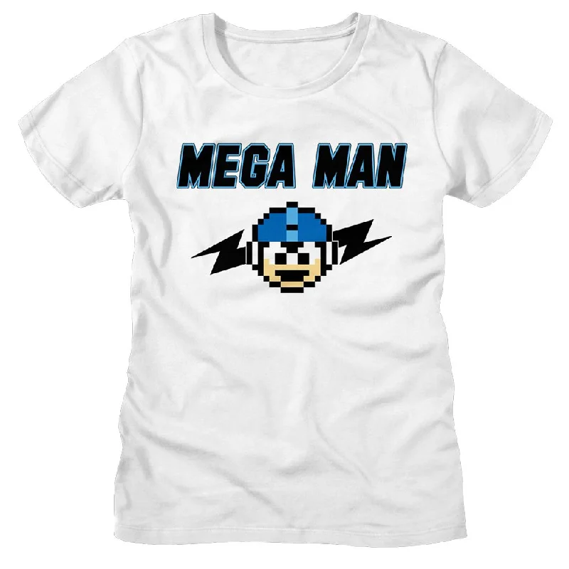 MEGA MAN T-Shirt, Mega Bolts-- Ribbed Striped Patterned
