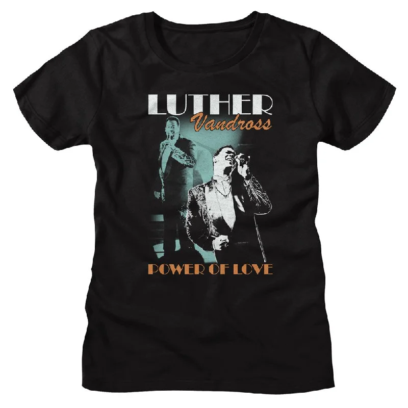 LUTHER VANDROSS T-Shirt for Ladies, Singing On Stage-- Houndstooth Herringbone Solid