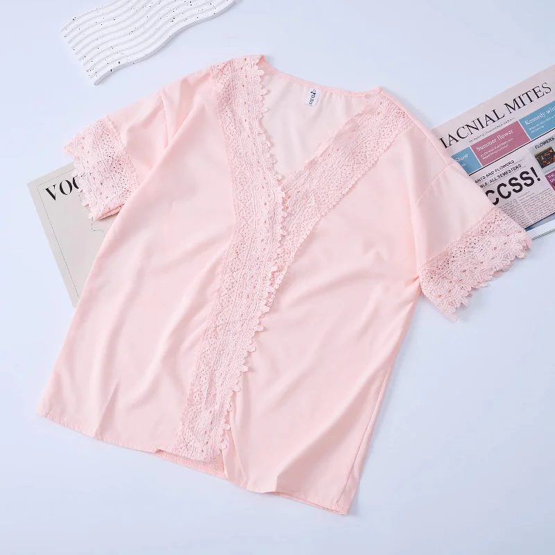 Women's Short Sleeve Solid Color Shirts & Blouses 229249 - M Soft Knit Blouse
