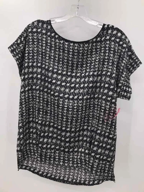 Pre-Owned Marc Cain Black Size 8 Blouse Floral Chiffon Blouse
