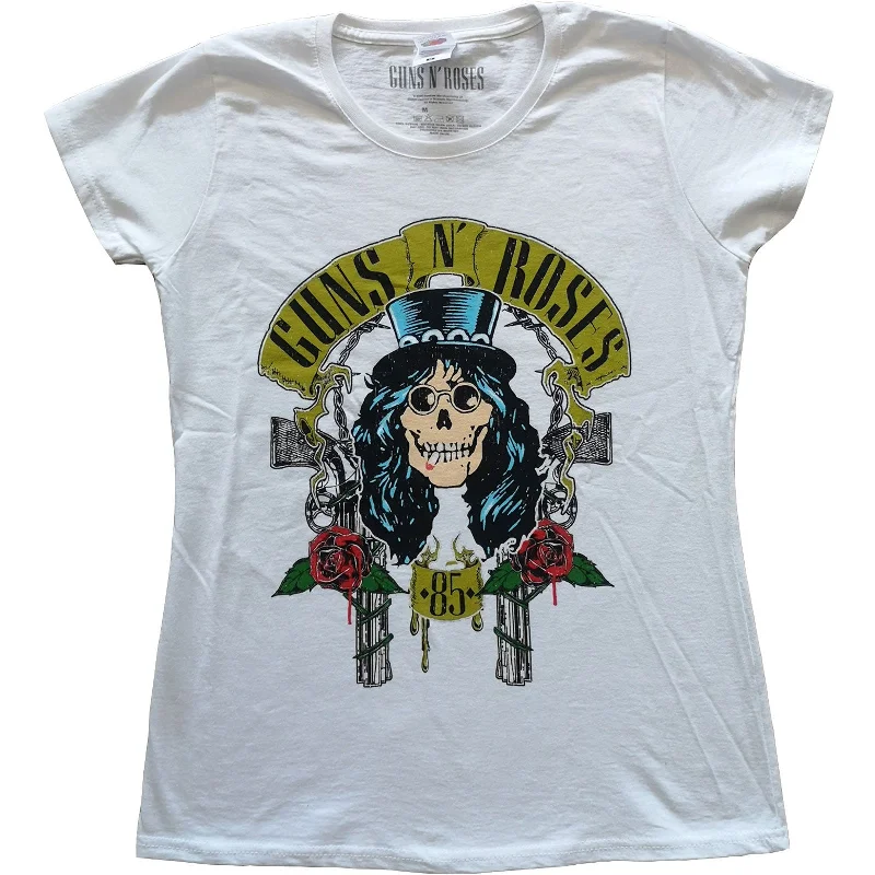 GUNS N' ROSES T-Shirt for Ladies, Slash ‘85-- Real Fur Shearling Chenille