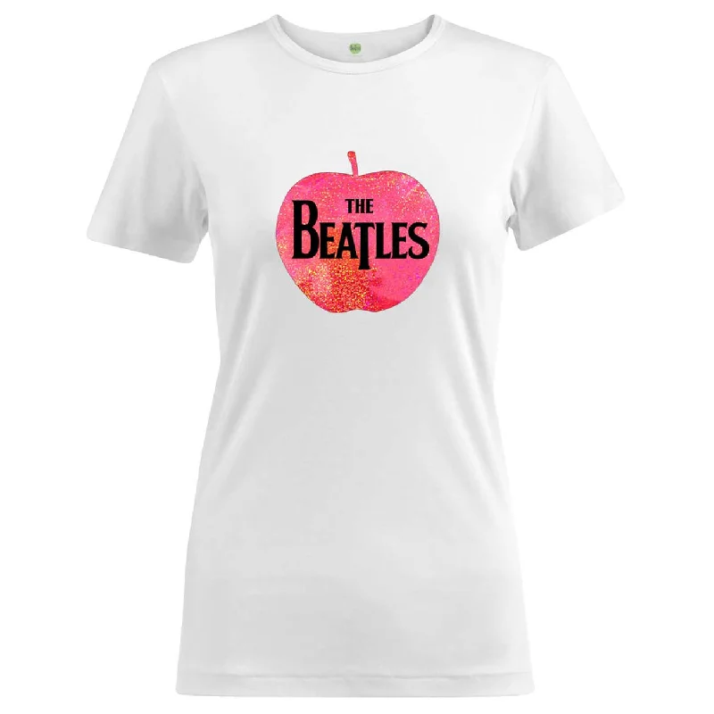 THE BEATLES T-Shirt for Ladies, Apple Logo-- Silk Blend Satin Velvet
