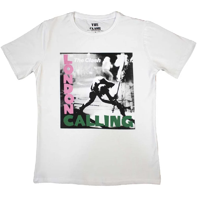 THE CLASH Attractive Ladies T-Shirt, London Calling-- Polka Dot Checkered Tartan