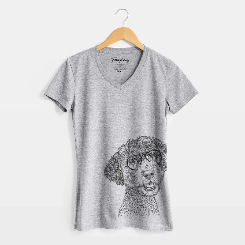 Aviator Skipper the Twoodle - Women's V-neck Shirt-- Chenille Brocade Lace