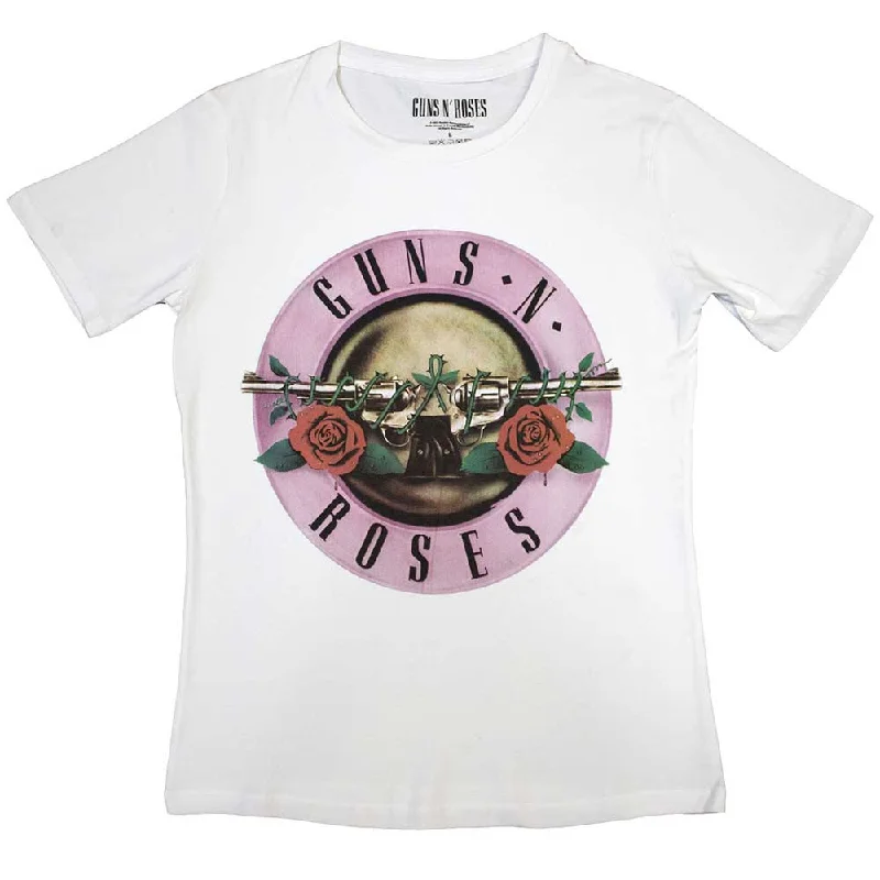 GUNS N' ROSES Attractive Ladies T-Shirt, Classic Logo-- Casual Formal Business