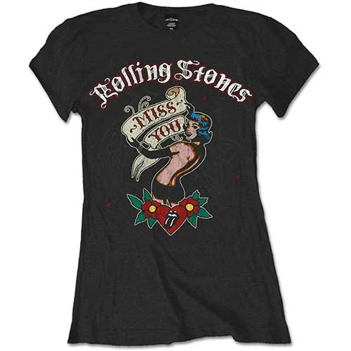 THE ROLLING STONES T-Shirt for Ladies, Miss You-- Chenille Blend Fleece Blend Nylon Blend