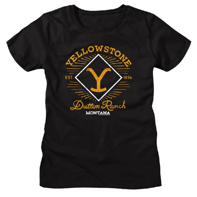 YELLOWSTONE T-Shirt, Yellowstone Y Diamond-- Zippered Buttoned Snapped