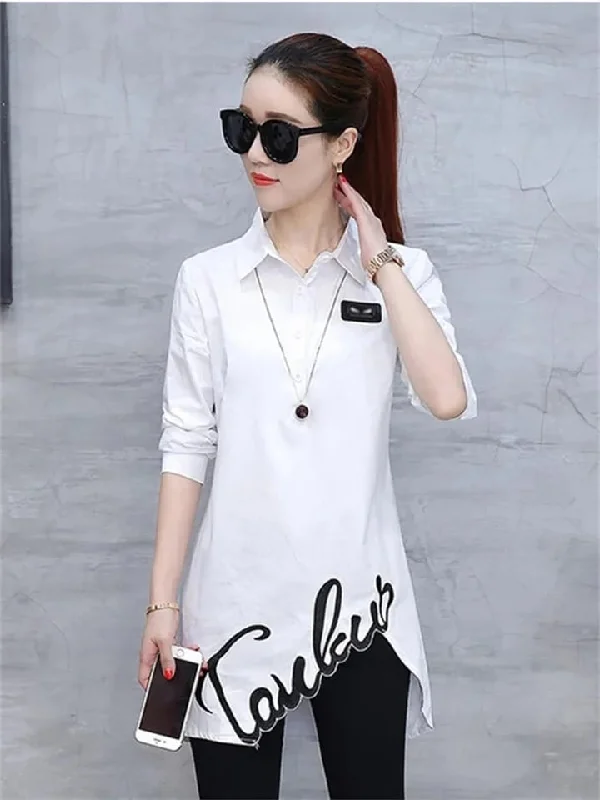 Women's Embroidered Shirt Spring Fashion Wild Women's Blouses M 384467 Smart Casual Blouse