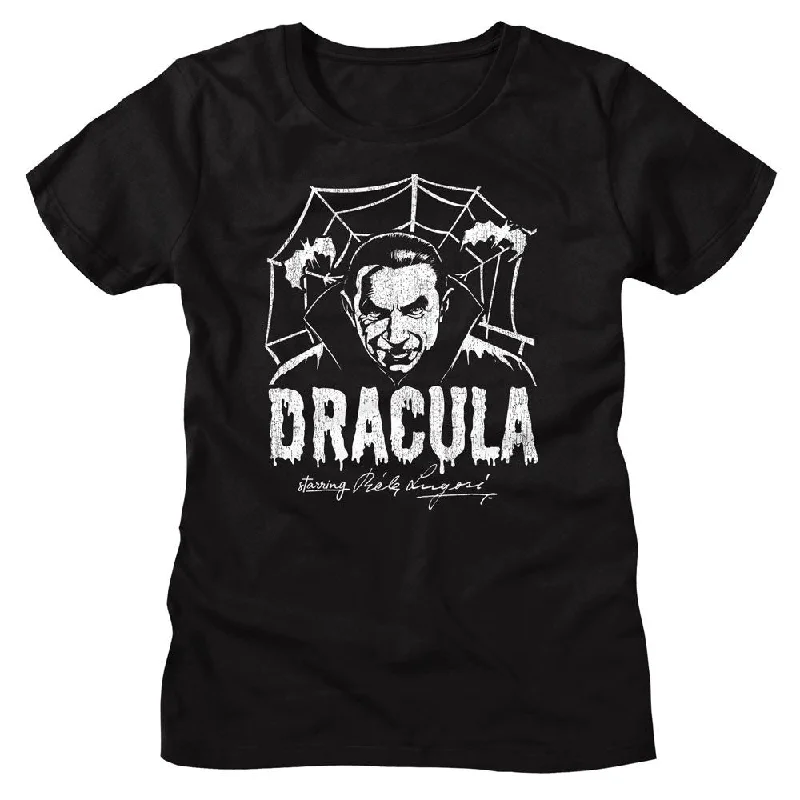 BELA LUGOSI T-Shirt, Bela Lugosi Creepy Web Monochrome-- Welt Pockets Slit Pockets Flap Pockets