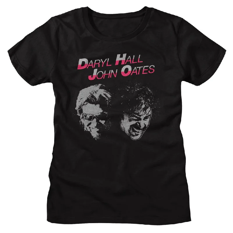HALL AND OATES T-Shirt for Ladies, Smiling-- Mesh Canvas Denim