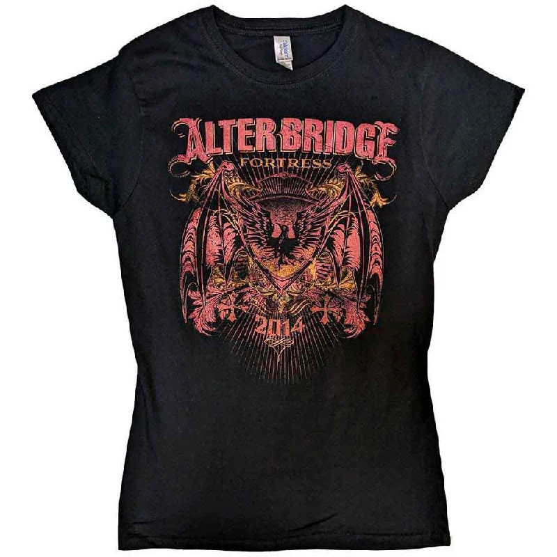 ALTER BRIDGE Attractive T-Shirt, Fortress Batwing Eagle-- Notch Collar Peter Pan Collar Cowl Neck