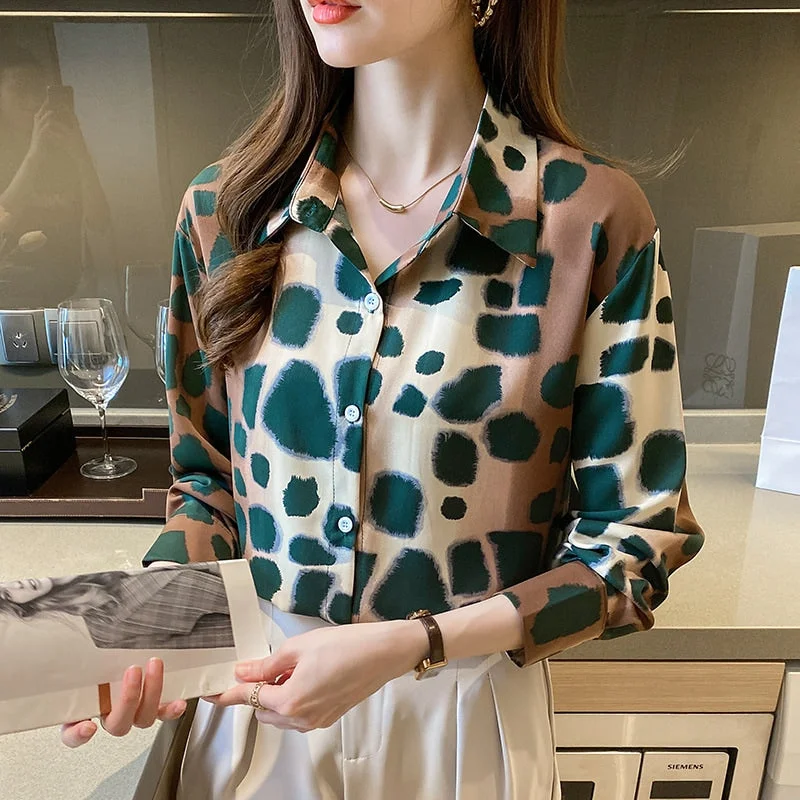 Women's Long Sleeve Geometry Shirts & Blouses M 449334 Lightweight Tunic Blouse
