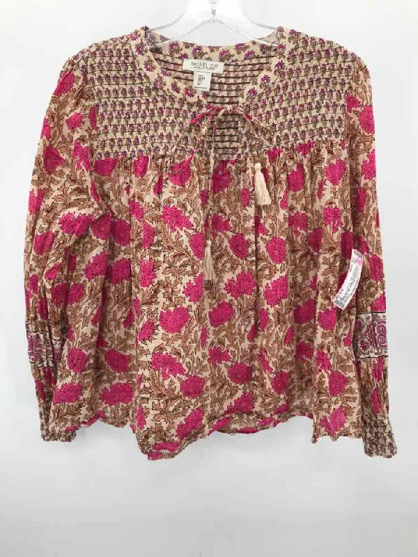 Pre-Owned Rachel Zoe Tan Size Small Long Sleeve Blouse Slim Fit Blouse