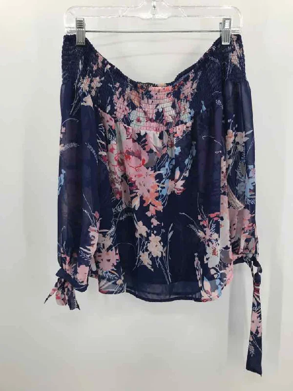 Pre-Owned Yumi Kim Blue Size Medium Long Sleeve Blouse Side Tie Blouse