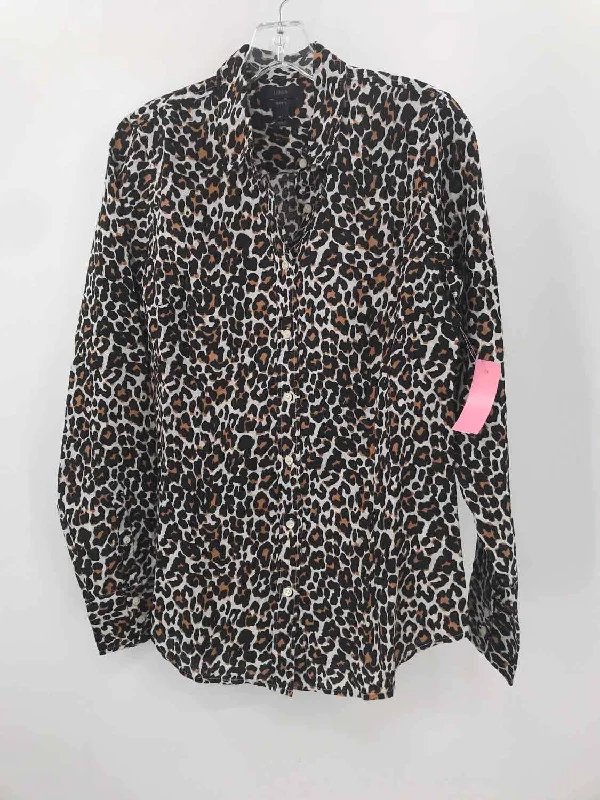 Pre-Owned J Crew Black Size Small Printed Blouse Vintage Lace Blouse