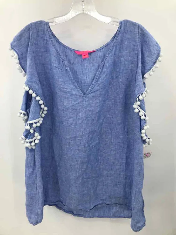 Pre-Owned Lilly Pulitzer Purple Size XL Blouse Business Casual Blouse