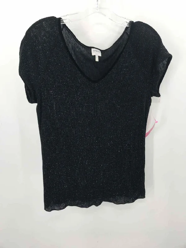 Pre-Owned Armani Collezioni Black Size 12 Blouse Chic Sleeveless Blouse
