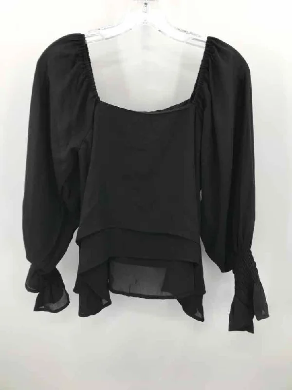 L.N.V. Black Size Small Long Sleeve Blouse Soft Satin Blouse