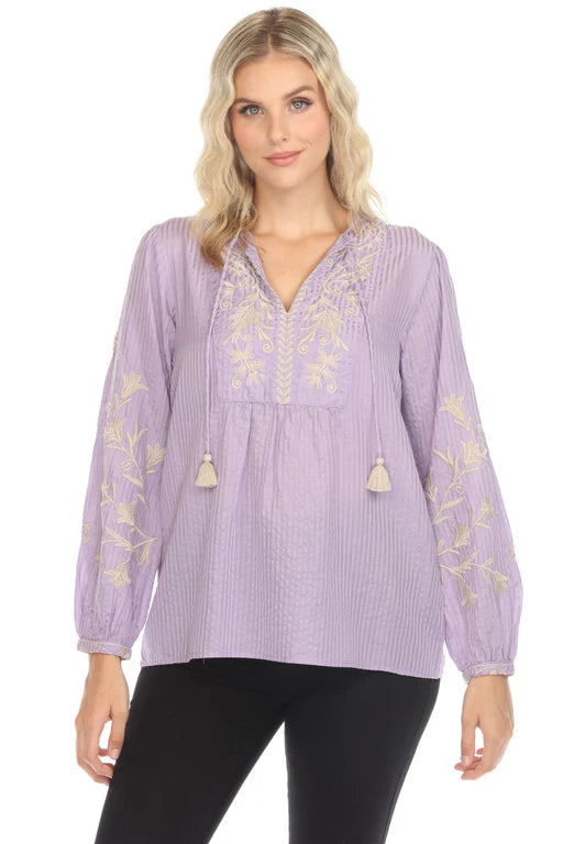 JOHNNY WAS PRAIRIE ALLISON BLOUSE Double-Layered Blouse
